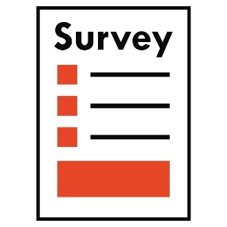 An icon of a survey, with checkboxes and a section to write in. 