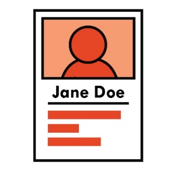 An ID card with the name Jane Doe on it. 