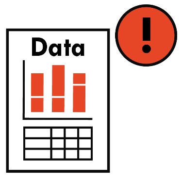 A data icon with an important symbol. 