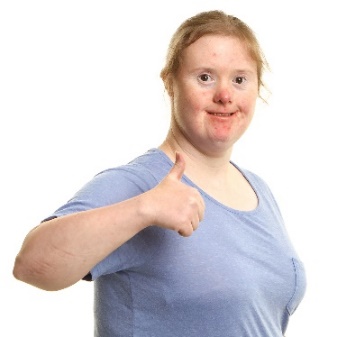 A person giving a thumbs up. 
