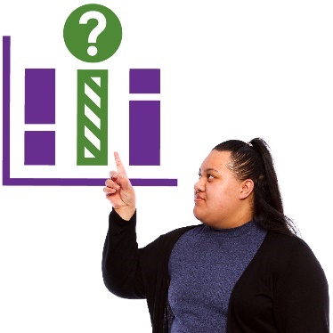 A person is pointing at a highlighted section of data with a question mark above it. 