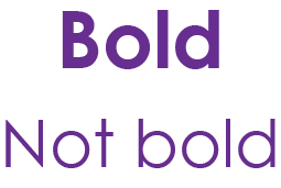 The words 'Bold
 and 'Not Bold'.