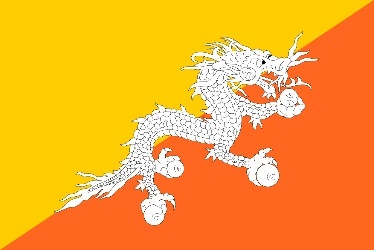 The Bhutanese flag. 