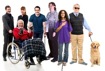 A diverse group of people with disability. 