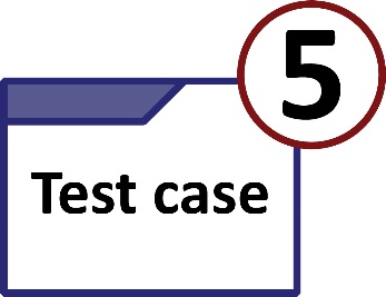 A folder with 'test case' on it and the number 5. 